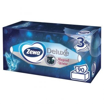 Салфетки косметические 90 штук в картонном боксе, 3-слойные, ZEWA Deluxe Design, 28420