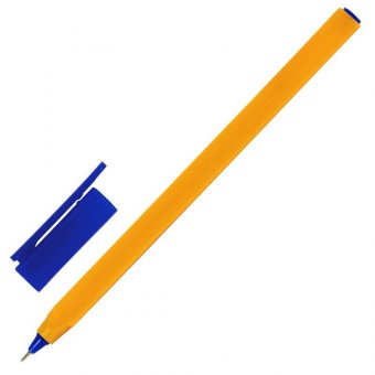 Ручка шариковая масляная STAFF EVERYDAY OBP-291, СИНЯЯ, трехгранная, корпус оранжевый, линия письма 0,35 мм, 1