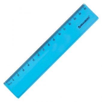 Линейка пластиковая 15 см BRAUBERG "FRUITY", тонированная, ассорти, 210765