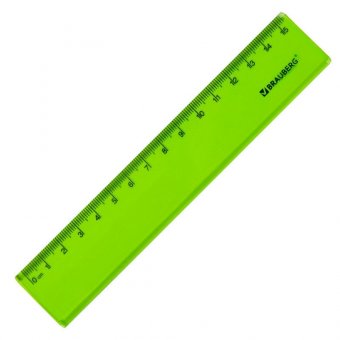 Линейка пластиковая 15 см BRAUBERG "FRUITY", тонированная, ассорти, 210765