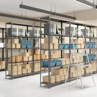 Стеллаж металлический BRABIX "ГРАФИТ MS KD-180/40/70-5", лофт, 1800х700х400 мм, 5 полок, 291268, S240BR124593