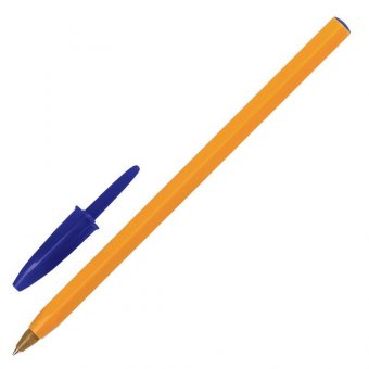 Ручки шариковые BIC "Orange Original Fine", НАБОР 4 шт., СИНИЕ, узел 0,8 мм, линия письма 0,3 мм, пакет, 83085