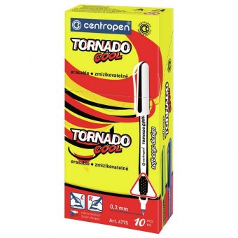 Ручка-роллер СИНЯЯ CENTROPEN "Tornado Cool", корпус ассорти, узел 0,5 мм, линия письма 0,3 мм, 4775, 3 4775 10