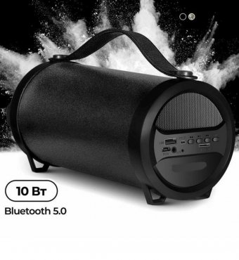 Колонка портативная DEFENDER G24, 1.0, 10 Вт, Bluetooth, FM-тюнер, microSD, чёрная, 65124