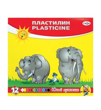 Пластилин "Юный художник" 12 цветов, со стеком