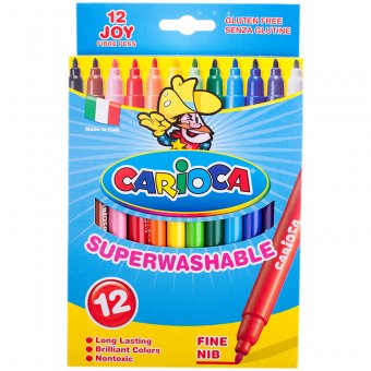 Фломастеры "CARIOCA JOY", 12 цв, картон/уп, европодвес
