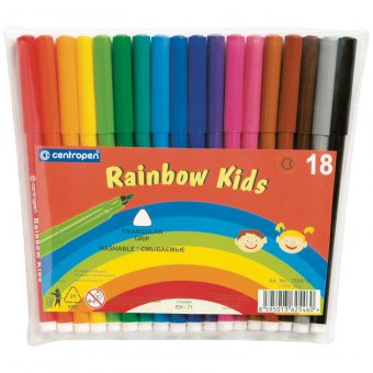 Фломастеры "Rainbow Kids", 18 цв, ПВХ
