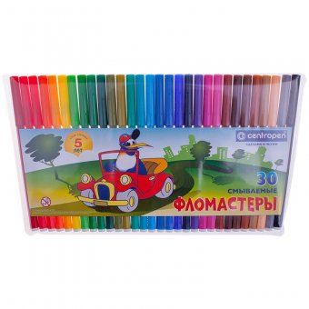 Фломастеры "Пингвины", 30 цв, европодвес