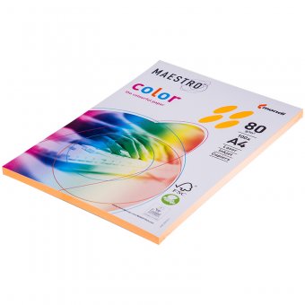 Бумага "Maestro Color neon" А4, 80г/м2, 100л. (оранжевый неон)