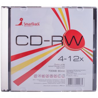 Диск CD-RW 700Mb Smart Track 4-12x Slim