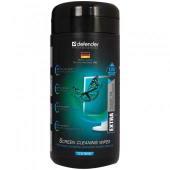 Туба с чистящими салфетками DEFENDER 30102 для CRT, LCD мониторов 100шт
