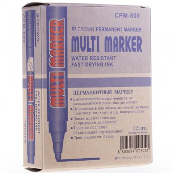 Маркер перманентный "MULTI MARKER" синий, пулевидный, 3мм