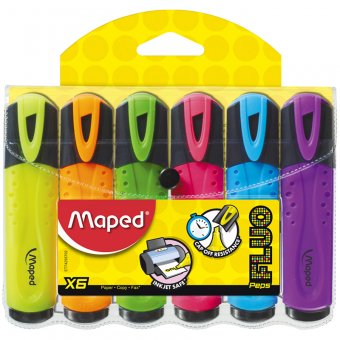 Набор текстовыделителей "Fluo Peps Classic" 06цв, 5мм, европодвес