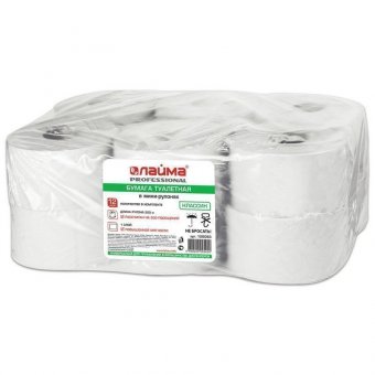 Бумага туалетная 200 м, ЛАЙМА классик, комплект 12 штук, белая, диспенсер 601427