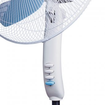 Вентилятор напольный SONNEN SF-45W-40-02, d=40 см, 45 Вт, 3 скоростных режима, белый/синий