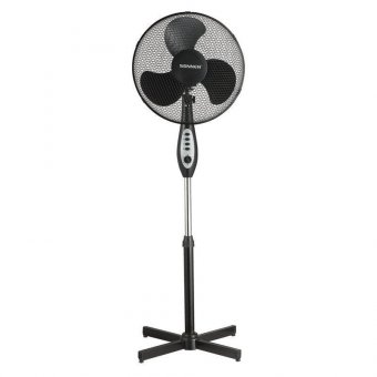 Вентилятор напольный SONNEN SFT-45W-40-01, d=40 см, 45 Вт, 3 скоростных режима, таймер, черный