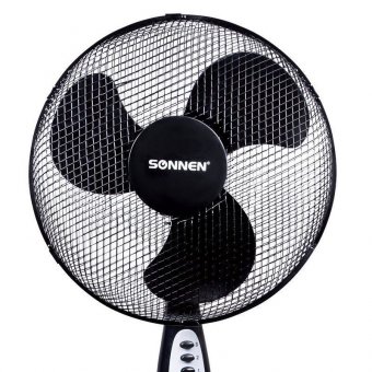 Вентилятор напольный SONNEN SFT-45W-40-01, d=40 см, 45 Вт, 3 скоростных режима, таймер, черный