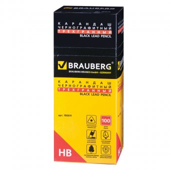 Карандаш чернографитный BRAUBERG (БРАУБЕРГ) "Alderida", НВ, трехгранный, розовый и серебристый, с резинкой, за