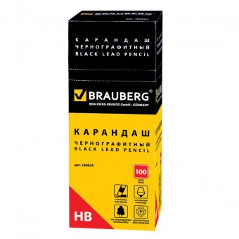 Карандаш чернографитный BRAUBERG (БРАУБЕРГ) "Смайлики", НВ, желтый, улыбки, с резинкой, заточенный, картонная 