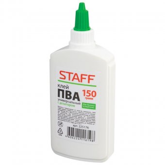 Клей ПВА STAFF, эконом, 150 г, с дозатором