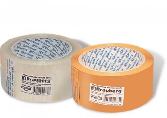 Клейкая лента 48 мм х 100 м, упаковочная, BRAUBERG (БРАУБЕРГ), прозрачная, 45 мкм