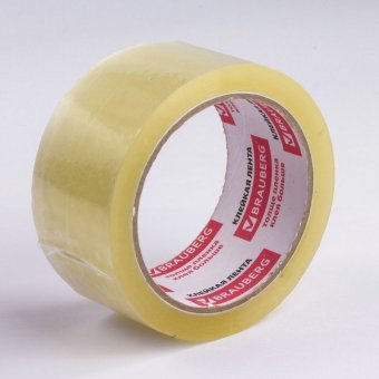 Клейкие ленты 48 мм х 60 м, упаковочные, BRAUBERG (БРАУБЕРГ), комплект 6 шт., прозрачные
