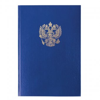 Книга учета BRAUBERG (БРАУБЕРГ), 96 л., А4, 200х290 мм, клетка, бумвинил, герб, фольга, блок офсет