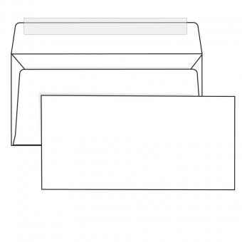 Конверты Е65 BRAUBERG, комплект 25 шт., отрывная полоса STRIP, белые, 110х220 мм