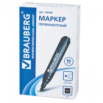 Маркер перманентный (нестираемый) BRAUBERG "СlassiС" (БРАУБЕРГ "Классик"), классический, круглый наконечник 3 
