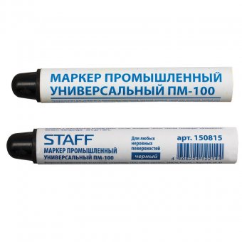 Маркер промышленный STAFF ПМ-100, твердый, для любых неровных поверхностей, -20 до +40С, черный