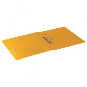 Папка на 2 кольцах BRAUBERG "СontraСt", 35 мм, желтая, до 180 листов, 0,9 мм