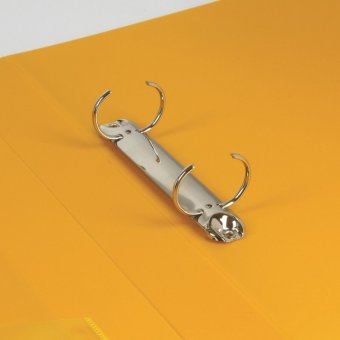 Папка на 2 кольцах BRAUBERG "СontraСt", 35 мм, желтая, до 180 листов, 0,9 мм