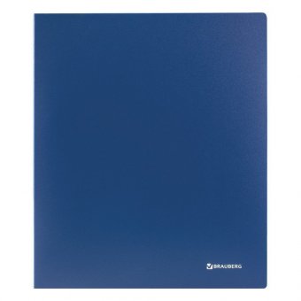Папка на 2 кольцах BRAUBERG  "Стандарт", 40 мм, синяя, до 250 листов, 0,9 мм