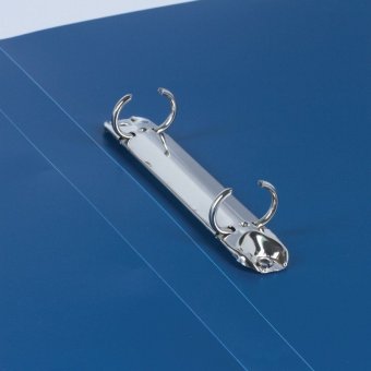 Папка на 2 кольцах BRAUBERG, бюджет, 21 мм, синяя, до 80 листов, 0,5 мм