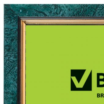Рамка BRAUBERG "HIT" (БРАУБЕРГ "Хит"), 21х30 см, пластик, зелёный мрамор с позолотой (для дипломов, сертификат