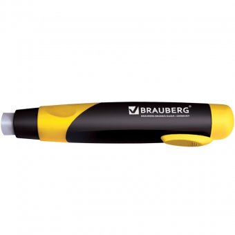 Резинка стирательная BRAUBERG "Blaster" (БРАУБЕРГ "Бластер"), в пластиковом футляре, выдвижная, в дисплее, асс