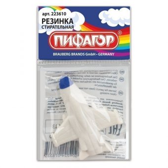 Резинка стирательная ПИФАГОР "Реактивный самолет", ассорти, в упаковке с подвесом