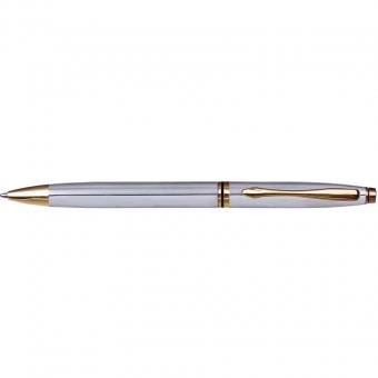 Ручка шариковая BRAUBERG "De luxe Silver" (БРАУБЕРГ "Де Люкс Сильвер") бизнес-класса, корпус серебритсый, золо