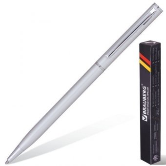 Ручка шариковая BRAUBERG "DeliСate Silver" (БРАУБЕРГ "Деликейт Сильвер") бизнес-класса, корпус серебр., серебр
