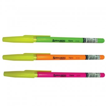 Ручка шариковая BRAUBERG "Сolor" (БРАУБЕРГ "Колор"), корпус ассорти, толщина письма 1 мм, синяя