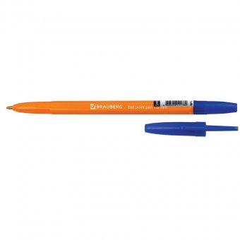 Ручка шариковая BRAUBERG SBP013о, (типа СORVINA ORANGE), корпус оранжевый, 1 мм, синяя