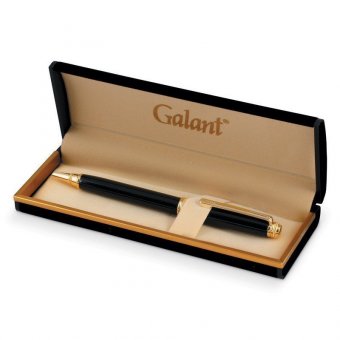 Ручка шариковая GALANT "BlaСk", подарочная, корпус черный, золотистые детали, синяя