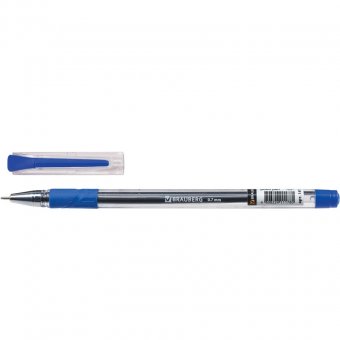 Ручка шариковая масляная BRAUBERG "Max-oil" (БРАУБЕРГ "Макс ойл"), с грипом, корпус прозрачный, толщина письма