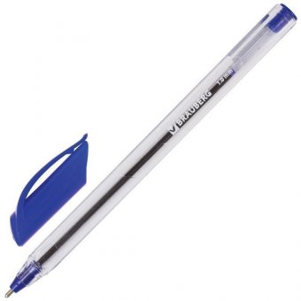 Ручка шариковая масляная BRAUBERG "Extra Glide", трехгранная, корпус тонированный синий, 1 мм, синяя
