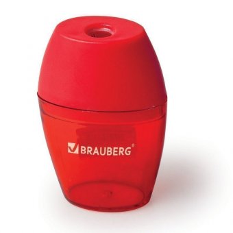 Точилка BRAUBERG "Diamond", с контейнером, овальная, в дисплее, ассорти