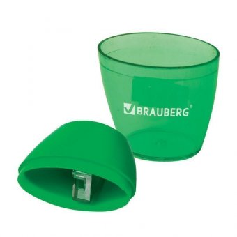 Точилка BRAUBERG "Diamond", с контейнером, овальная, в дисплее, ассорти