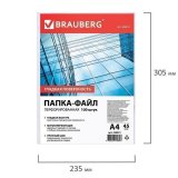 Папки-файлы перфорированные, А4, BRAUBERG, комплект 100 шт, гладкие, 45 мкм