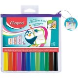 Набор маркеров для белых досок Maped "Marker Pep's" 12цв., пулевидный, 1,5мм, пластиковый zip-футляр