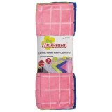 Салфетки универсальные, КОМПЛЕКТ 6 шт, микрофибра, квадратное тиснение, 40х40 см, ассорти, ЛЮБАША, 603951