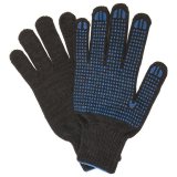 Перчатки хлопчатобумажные, КОМПЛЕКТ 5 ПАР, 10 класс, 50-52 г, 133 текс, ПВХ-точка, ЛАЙМА ЛЮКС 2, ЧЕРНЫЕ, 60447
